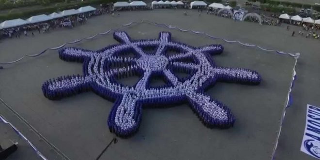 World’s Largest Human Image Of A Ship Wheel